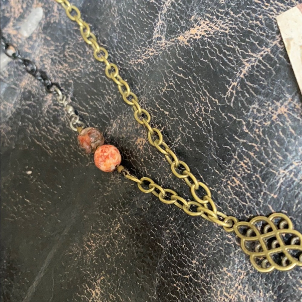 1 LEFT // mixed metal pieced patina necklace - Picture 9 of 16